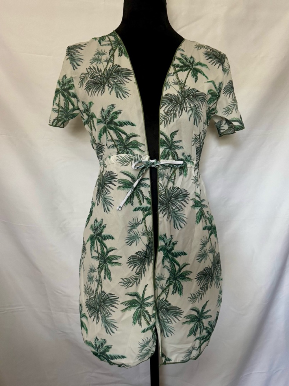 Palm Tree Print High Waisted Bikini Bottoms & Matching Cover Up | 11-12 Y
